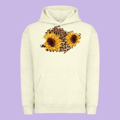Sunflower Leopard Patch Urban Hoodie Designed By Adodesignshop