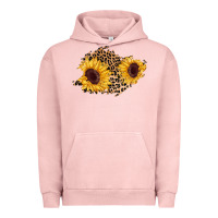 Pigment Salmon sunflower leopard patch Urban Hoodie - AdoDesignShop
