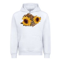 White sunflower leopard patch Urban Hoodie - AdoDesignShop