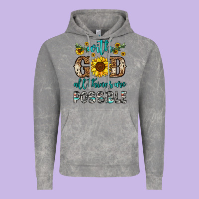 With God All Things Are Possible Vintage Hoodie Designed By Oliviacreatesart