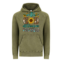 Vintage Olive with god all things are possible Vintage Hoodie - OliviaCreatesArt
