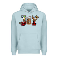 Blue Mist Joy Longhorn Premium Hoodie - CowhideDigitalArt
