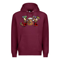 Burgundy Joy Longhorn Premium Hoodie - CowhideDigitalArt
