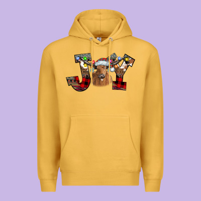 Joy Longhorn Premium Hoodie Designed By Cowhidedigitalart