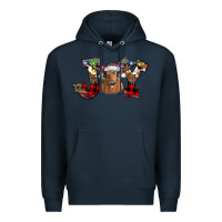 Navy Joy Longhorn Premium Hoodie - CowhideDigitalArt