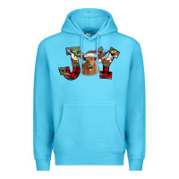 Ocean Blue Joy Longhorn Premium Hoodie - CowhideDigitalArt