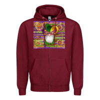 Burgundy mardi gras gnomes mask serape sunflowers Zipper Hoodie - Artiststas