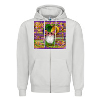 Dove Grey mardi gras gnomes mask serape sunflowers Zipper Hoodie - Artiststas