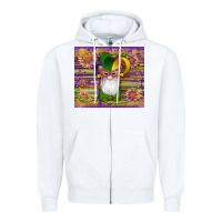 White mardi gras gnomes mask serape sunflowers Zipper Hoodie - Artiststas