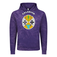 Cloud Purple Calabria Coat of arms  Flag souvenir Italy Vintage Hoodie - longCreatives