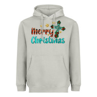 Merry Christmas Turquoise Gemstones Cross Heavyweight Hoodie | Teevron
