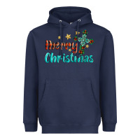 Navy merry christmas turquoise gemstones cross Heavyweight Hoodie - BarkalooDesign