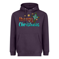 Plum merry christmas turquoise gemstones cross Heavyweight Hoodie - BarkalooDesign