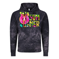Cloud Black Hello Summer Donut Girl Vintage Hoodie - CowCowDesign