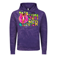 Cloud Purple Hello Summer Donut Girl Vintage Hoodie - CowCowDesign