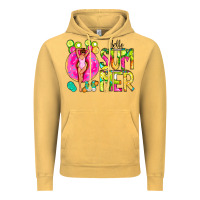 Vintage Mustard Hello Summer Donut Girl Vintage Hoodie - CowCowDesign