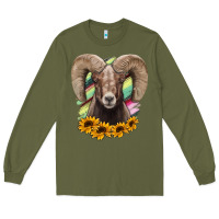 Army Green Colorodo Bighorn Sheep Long Sleeve Tee - Jasminsmagicworld