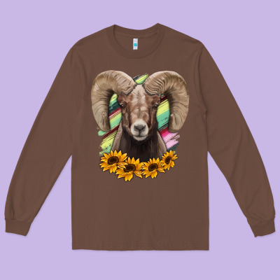 Colorodo Bighorn Sheep Long Sleeve Tee Designed By Jasminsmagicworld