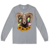 Heather Grey Colorodo Bighorn Sheep Long Sleeve Tee - Jasminsmagicworld