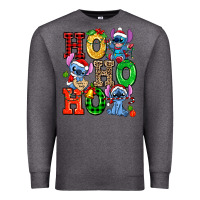 Charcoal Heather ho ho ho stitch Premium Sweatshirt - AdoDesignShop
