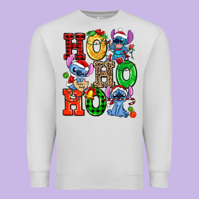 Ho Ho Ho Stitch Premium Sweatshirt Designed By Adodesignshop
