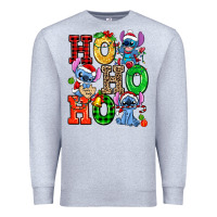 Heather Grey ho ho ho stitch Premium Sweatshirt - AdoDesignShop