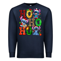 Navy ho ho ho stitch Premium Sweatshirt - AdoDesignShop