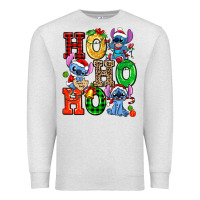 Oatmeal Heather ho ho ho stitch Premium Sweatshirt - AdoDesignShop