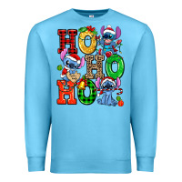 Ocean Blue ho ho ho stitch Premium Sweatshirt - AdoDesignShop