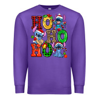 Purple ho ho ho stitch Premium Sweatshirt - AdoDesignShop