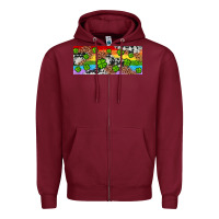 Burgundy Western St. Patrick's Day Shamrock Rainbow Zipper Hoodie - Artiststas