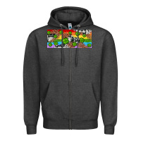 Charcoal Heather Western St. Patrick's Day Shamrock Rainbow Zipper Hoodie - Artiststas