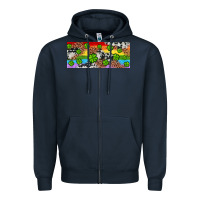 Navy Western St. Patrick's Day Shamrock Rainbow Zipper Hoodie - Artiststas