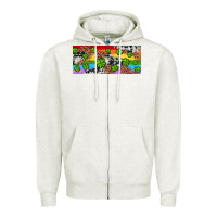 Oatmeal Heather Western St. Patrick's Day Shamrock Rainbow Zipper Hoodie - Artiststas