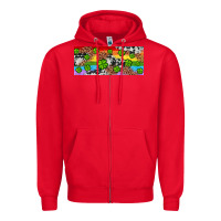 Red Western St. Patrick's Day Shamrock Rainbow Zipper Hoodie - Artiststas