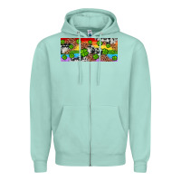 Seafoam Western St. Patrick's Day Shamrock Rainbow Zipper Hoodie - Artiststas