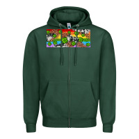 Sports Green Western St. Patrick's Day Shamrock Rainbow Zipper Hoodie - Artiststas