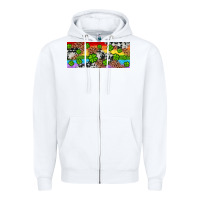 White Western St. Patrick's Day Shamrock Rainbow Zipper Hoodie - Artiststas
