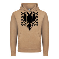 Vintage Coffee Albanian Flag Eagle Double Red Albania Shqipe Kosovo Vintage Hoodie - longCreatives