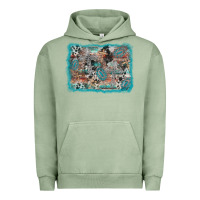 Pigment Oil Green cross western background Urban Hoodie - AdoDesignShop