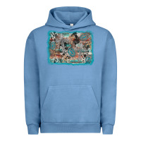 Pigment Pebble Blue cross western background Urban Hoodie - AdoDesignShop