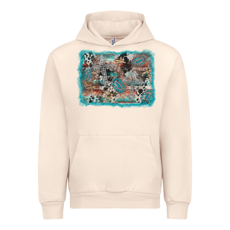 Cross Western Background Urban Hoodie by AdoDesignShop | Teevron