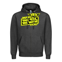 Charcoal Heather may the 4th be with you Zipper Hoodie - longCreatives