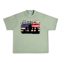 Oil Green Freedom 4th of july Urban Heavy Tee - CowGirlArtShop