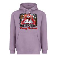 Lavender merry christmas truck snowman Heavyweight Hoodie - BarkalooDesign