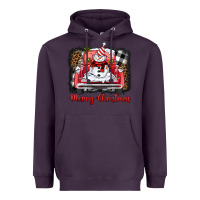 Plum merry christmas truck snowman Heavyweight Hoodie - BarkalooDesign