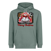 Sage merry christmas truck snowman Heavyweight Hoodie - BarkalooDesign