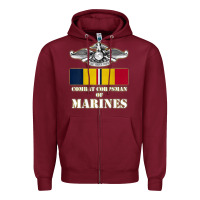 Burgundy Eagle FMF Corpsman 8404 T Back Design Zipper Hoodie - longCreatives