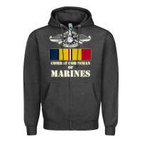 Charcoal Heather Eagle FMF Corpsman 8404 T Back Design Zipper Hoodie - longCreatives