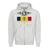 Dove Grey Eagle FMF Corpsman 8404 T Back Design Zipper Hoodie - longCreatives